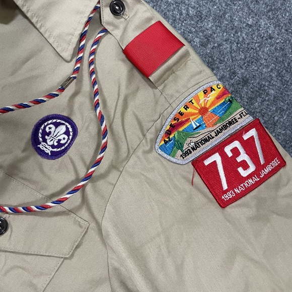 Boy Scouts Of America Leadership Shirt Mens Large USA 90s Patches BSA Vintage - Picture 4 of 12